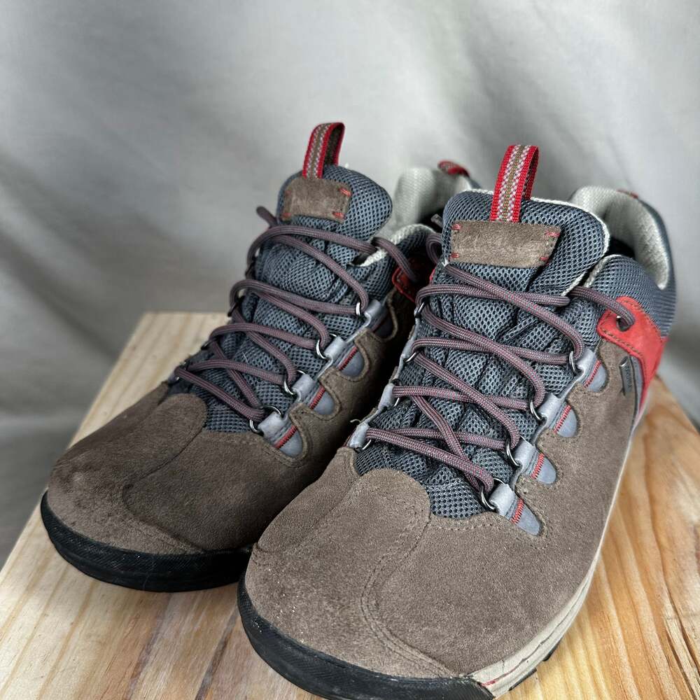 Clark Women Gore-Tex Incite GTX Hiking Shoes - Brown/Grey/Red Waterproof Size 8